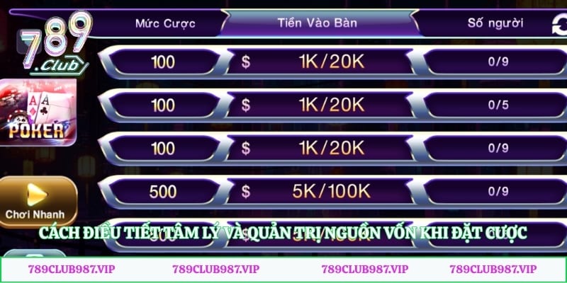 Cách điều tiết tâm lý và quản trị nguồn vốn khi đặt cược